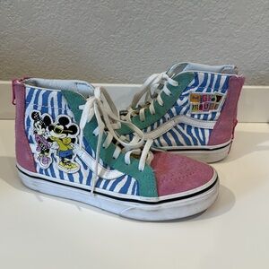 Kids High-Top Sneakers van’s x Disney - Pink, Blue, and Green